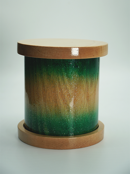 Green and Yellow Ombre Urn