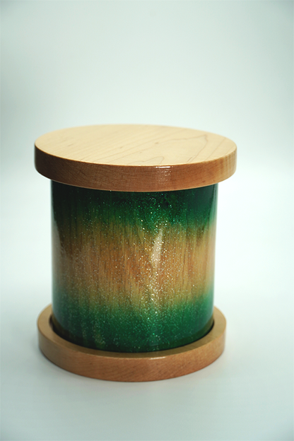 Green and Yellow Ombre Urn