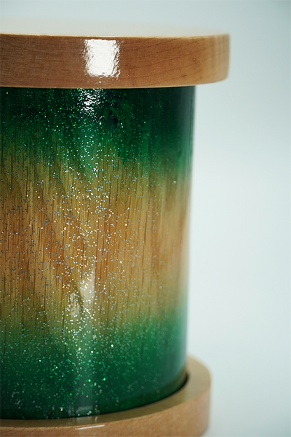 Green and Yellow Ombre Urn