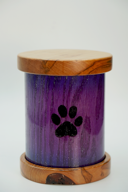 Purple Fade Urn with Paw Print